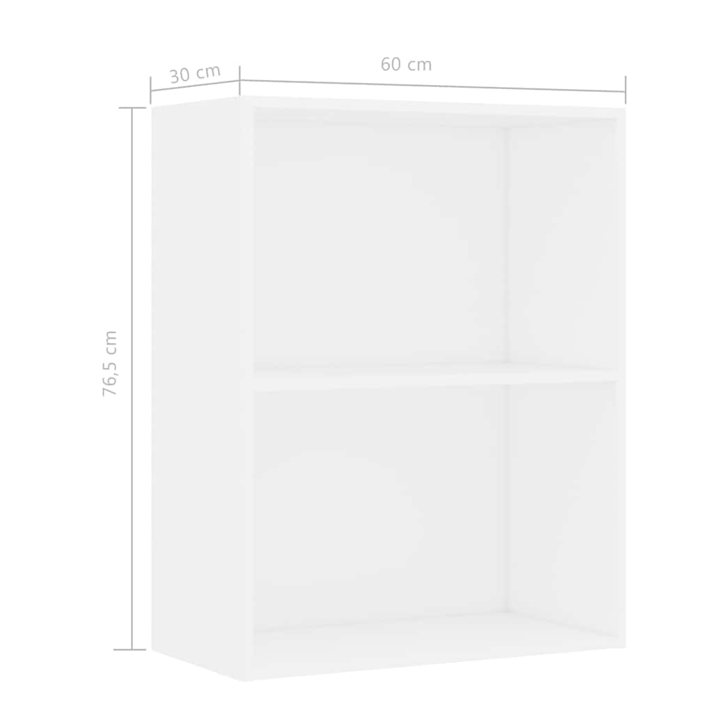 Estante com 2 prateleiras 60x30x76,5 cm contraplacado branco