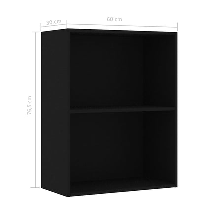 Estante com 2 prateleiras 60x30x76,5 cm contraplacado preto