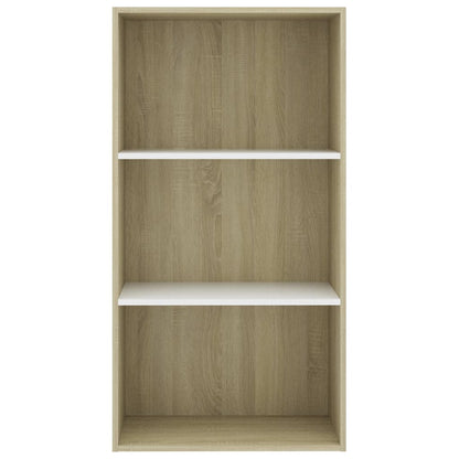 Estante 3 prateleiras 60x30x114cm contrapl. branco e carvalho