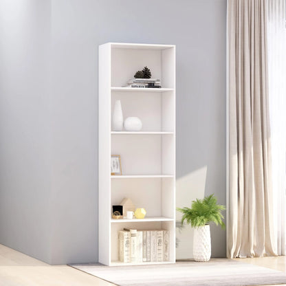 Estante com 5 prateleiras 60x30x189 cm contraplacado branco