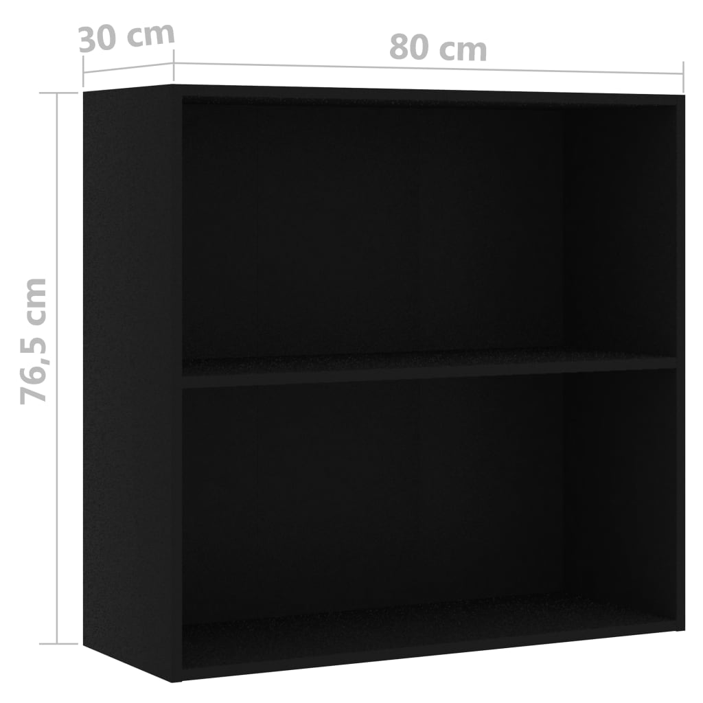 Estante com 2 prateleiras 80x30x76,5cm derivados madeira preto