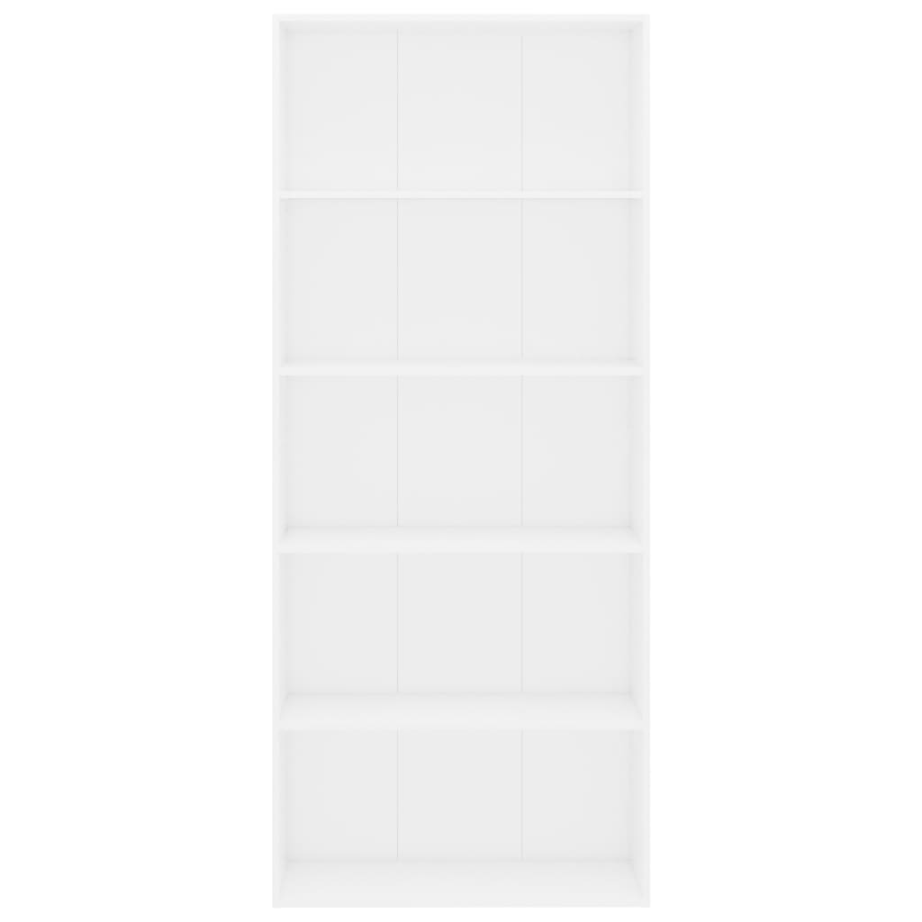 Estante com 5 prateleiras 80x30x189 cm contraplacado branco