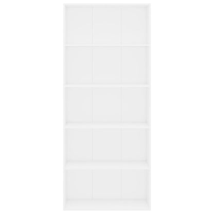 Estante com 5 prateleiras 80x30x189 cm contraplacado branco