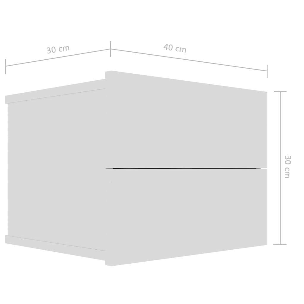 Mesas de cabeceira 2 pcs 40x30x30 cm contraplacado branco