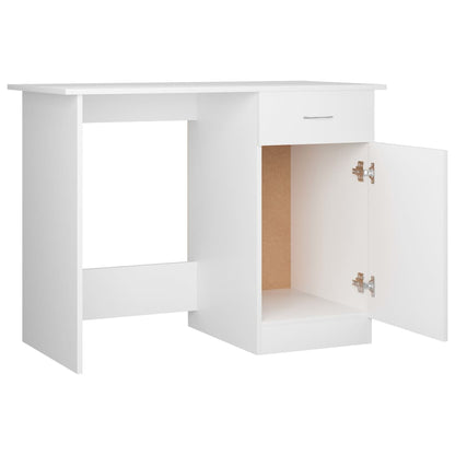 Secretária Woki com 1 Gaveta e Porta de 100 cm - Branco - Design Moderno