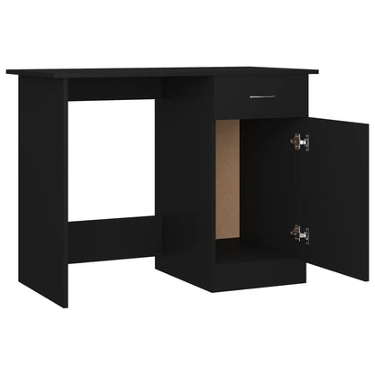 Secretária Woki com 1 Gaveta e Porta de 100 cm - Preto - Design Moderno