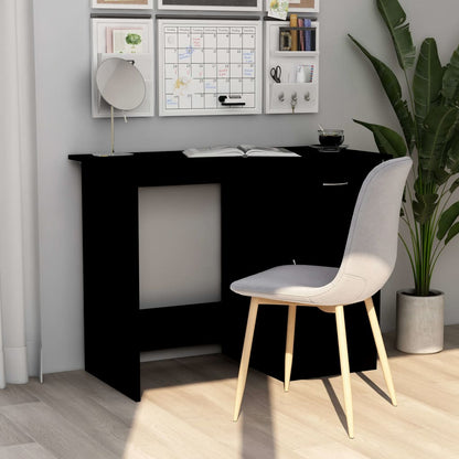 Secretária Woki com 1 Gaveta e Porta de 100 cm - Preto - Design Moderno