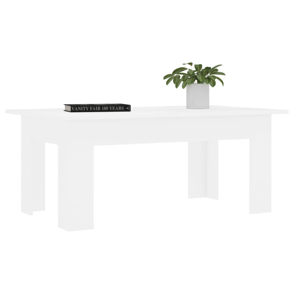 Mesa de centro 100x60x42 cm contraplacado branco