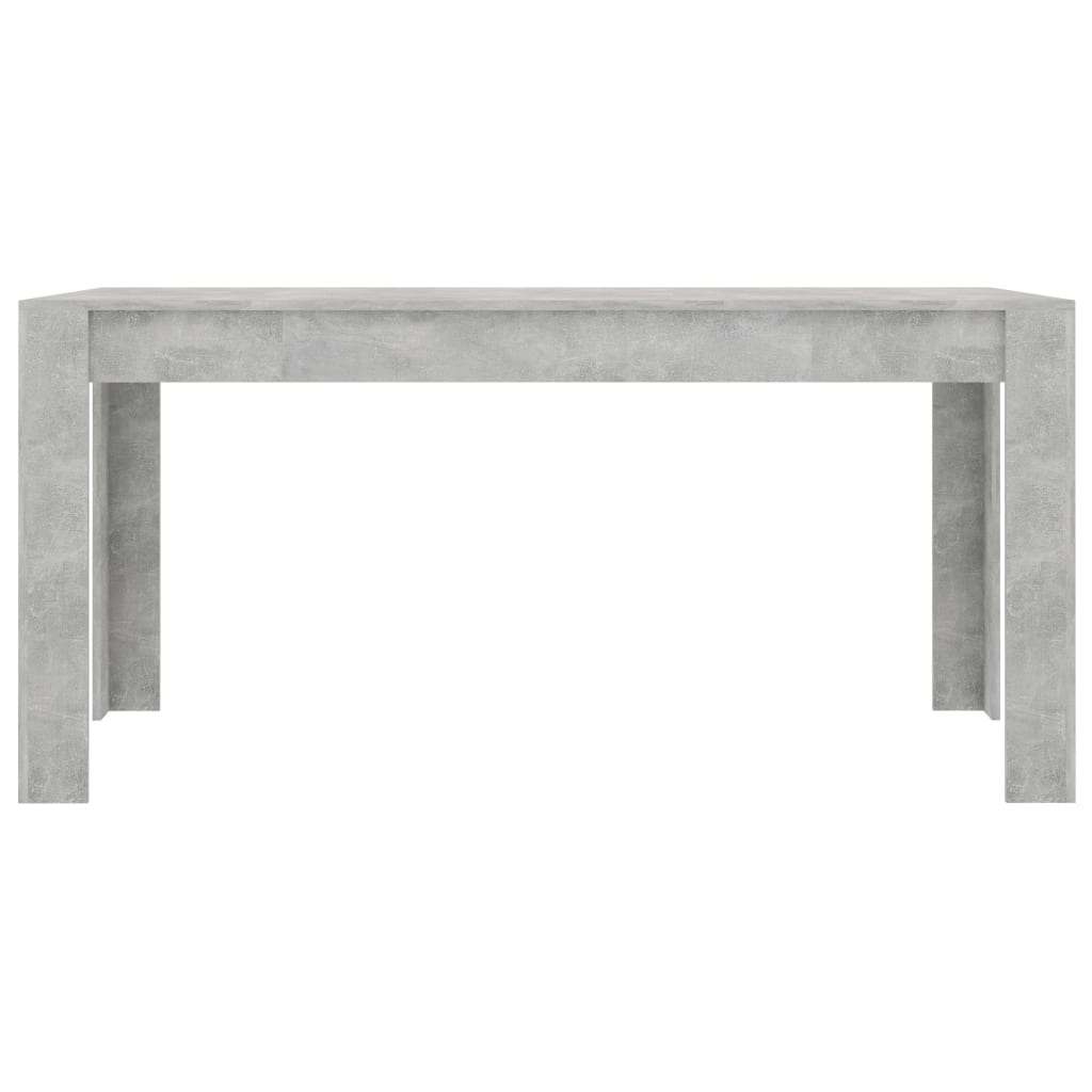 Mesa de jantar 160x80x76 cm contraplacado cinzento cimento