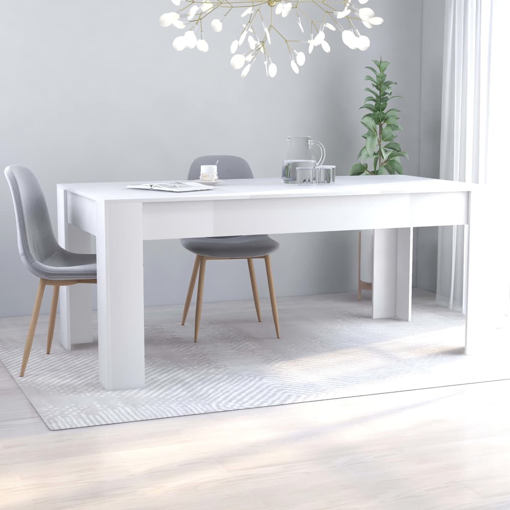 Mesa de jantar 180x90x76 cm contraplacado branco