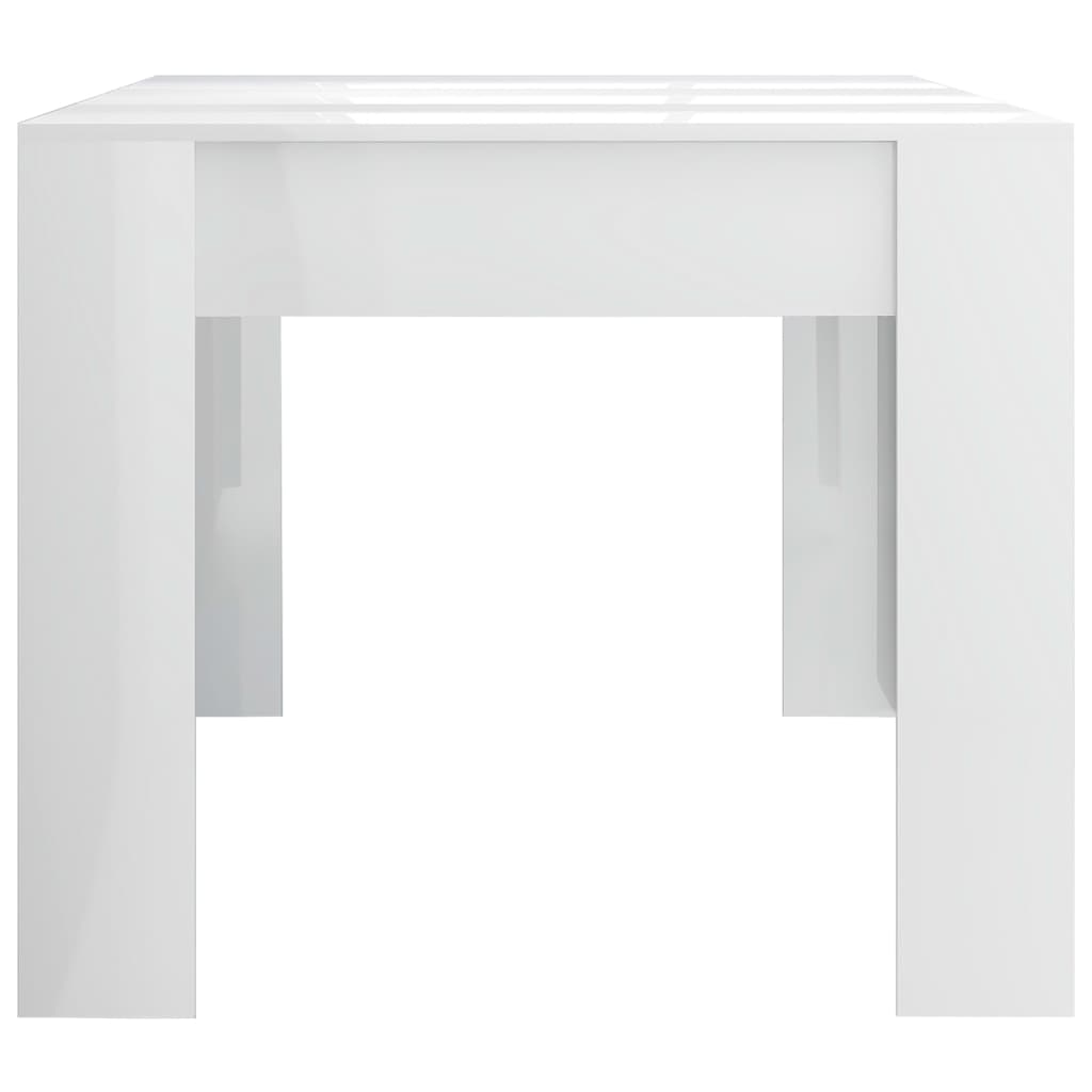 Mesa de jantar 180x90x76 cm contraplacado branco brilhante