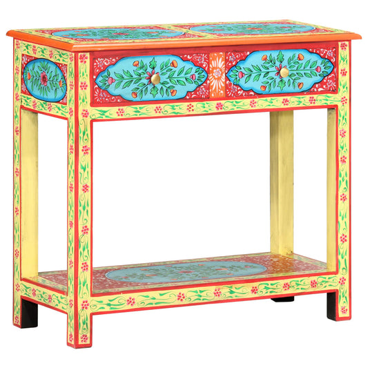 Mesa consola pintada à mão 80x35x75 cm mangueira maciça