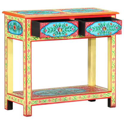 Mesa consola pintada à mão 80x35x75 cm mangueira maciça