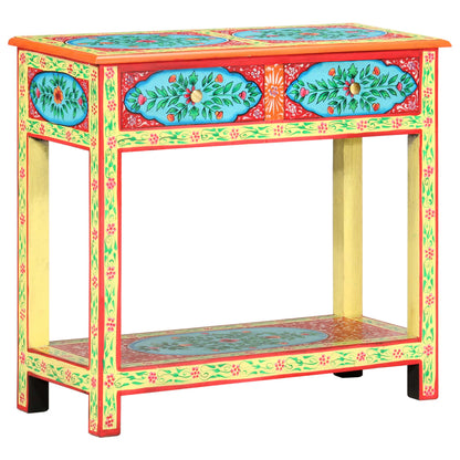 Mesa consola pintada à mão 80x35x75 cm mangueira maciça