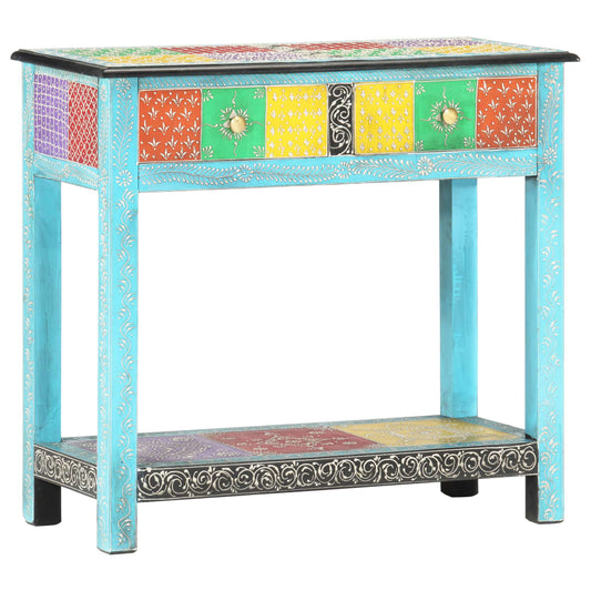 Mesa consola pintada à mão 80x35x75 cm mangueira maciça