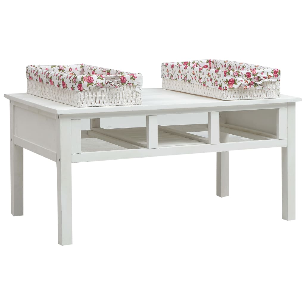 Mesa de centro 99,5x60x48 cm madeira branco