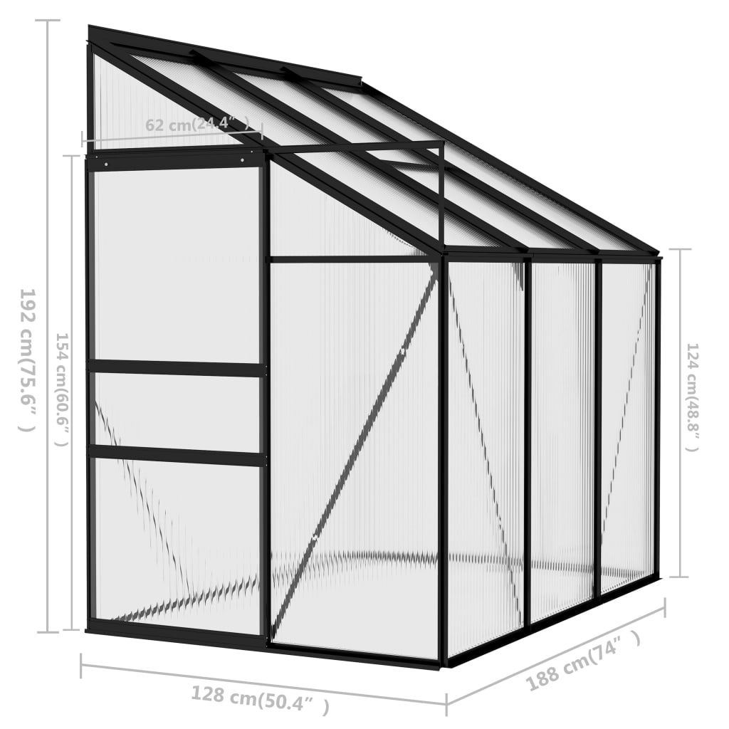 Estufa 3,8 m³ alumínio antracite