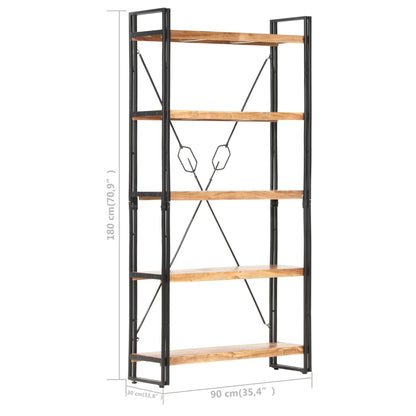 Estante com 5 prateleiras 90x30x180cm madeira de acácia maciça