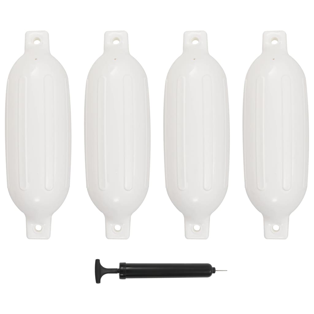 Para-choques para barco 4 pcs 58,5x16,5 cm PVC branco