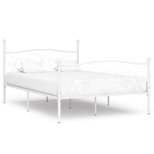 Estrutura de cama com estrado de ripas 120x200 cm metal branco