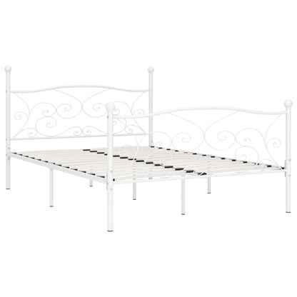 Estrutura de cama com estrado de ripas 120x200 cm metal branco