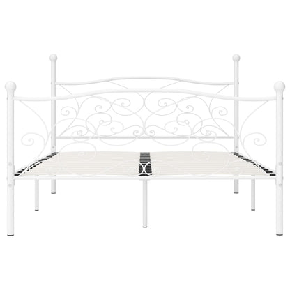 Estrutura de cama com estrado de ripas 120x200 cm metal branco