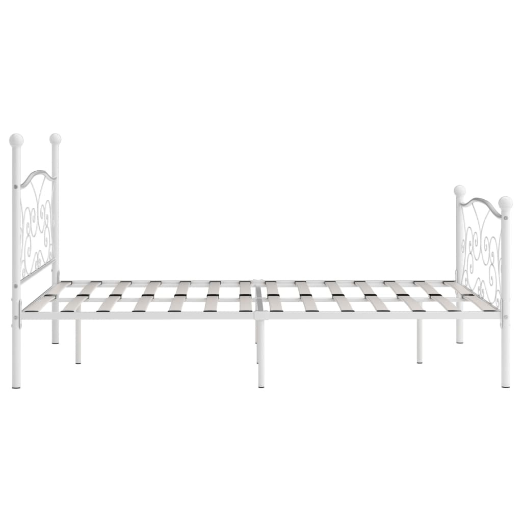 Estrutura de cama com estrado de ripas 120x200 cm metal branco