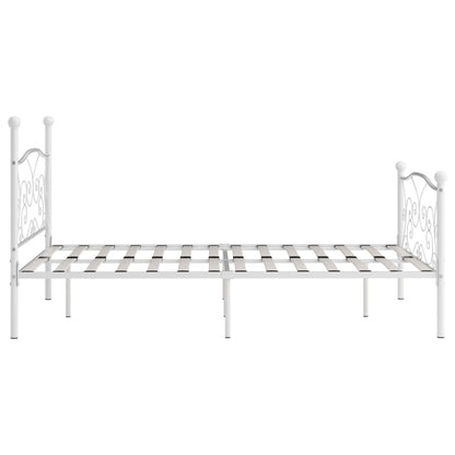 Estrutura de cama com estrado de ripas 120x200 cm metal branco