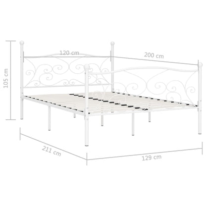 Estrutura de cama com estrado de ripas 120x200 cm metal branco