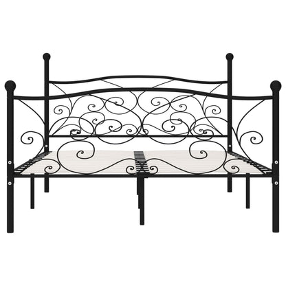 Estrutura de cama com estrado de ripas 120x200 cm metal preto