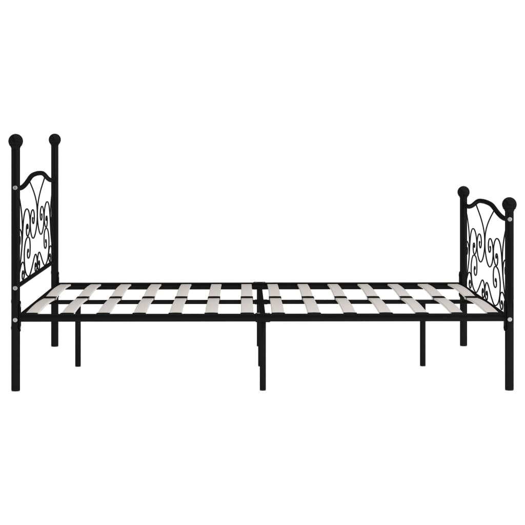 Estrutura de cama com estrado de ripas 160x200 cm metal preto