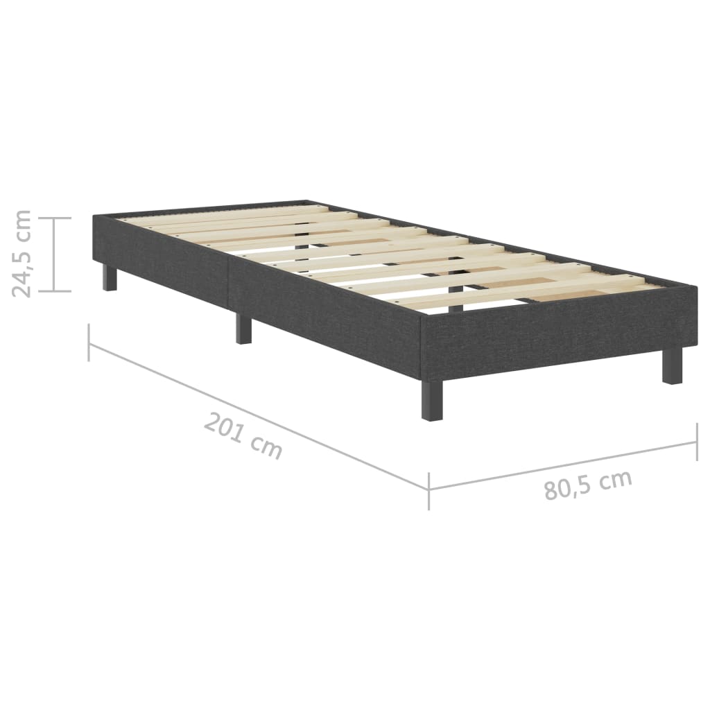 Cama boxspring 80x200 cm tecido cinzento