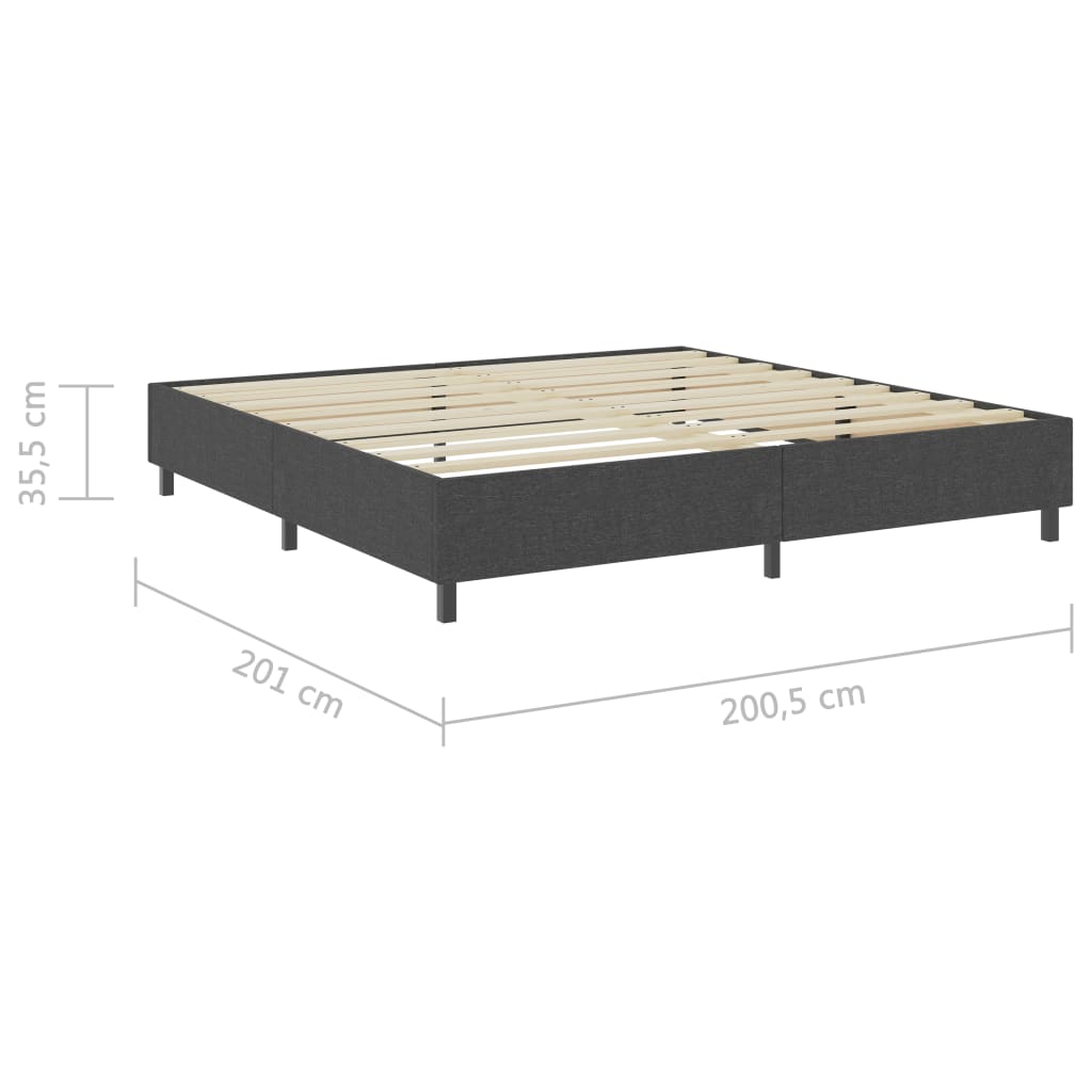 Cama boxspring 200x200 cm tecido cinzento