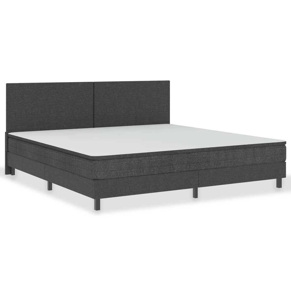 Cabeceira de cama 200x200 cm tecido cinzento-escuro