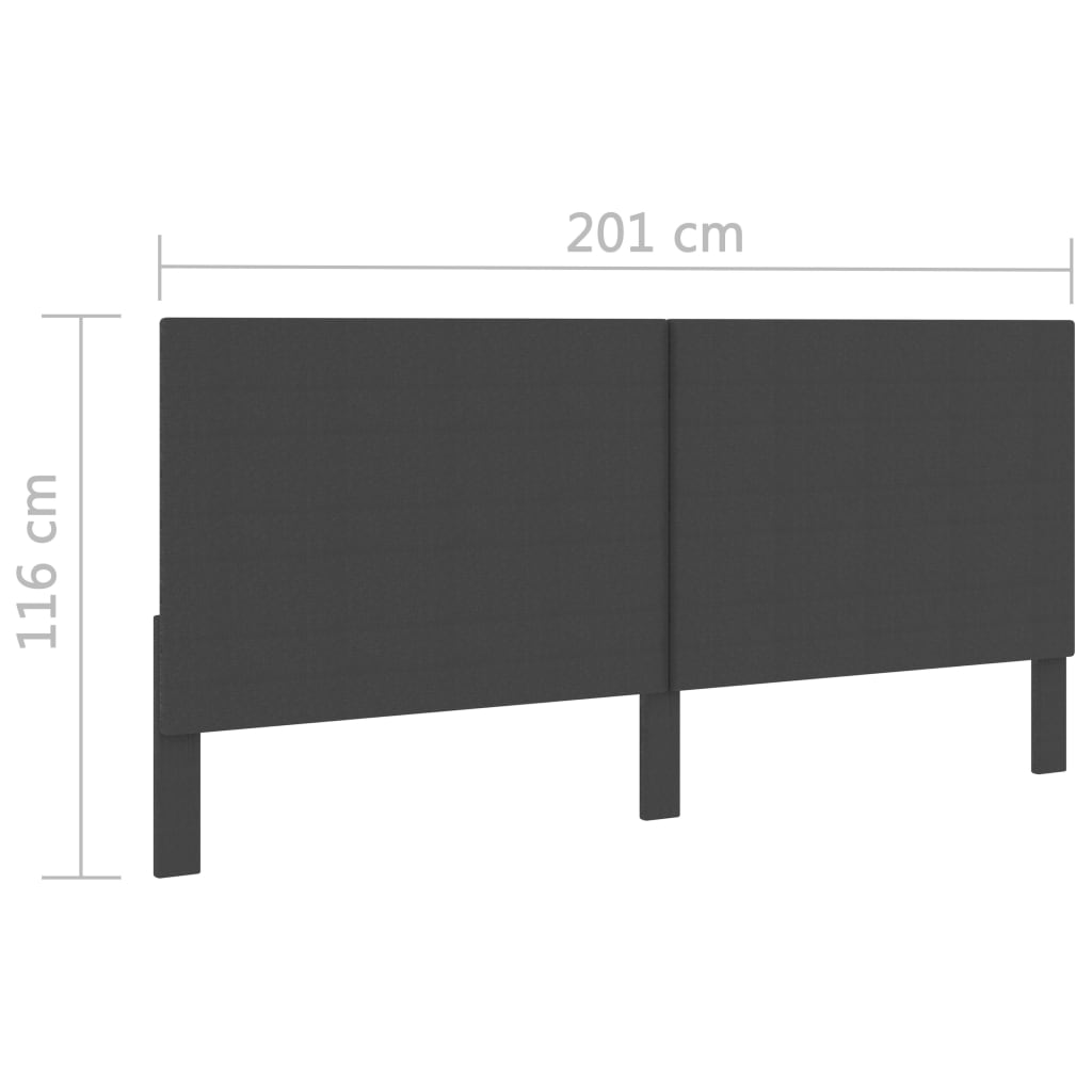 Cabeceira de cama 200x200 cm tecido cinzento-escuro