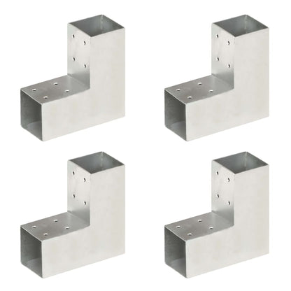 Bases para poste em forma de L 4 pcs 71x71 mm metal galvanizado