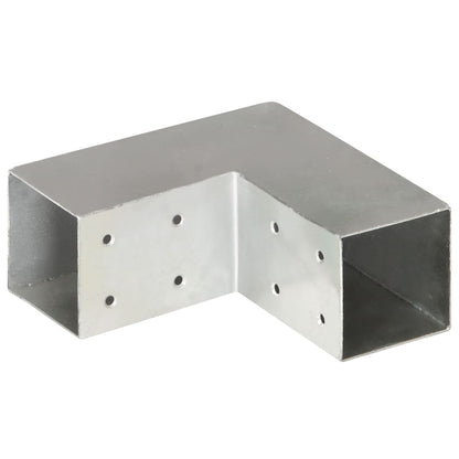 Bases para poste em forma de L 4 pcs 71x71 mm metal galvanizado