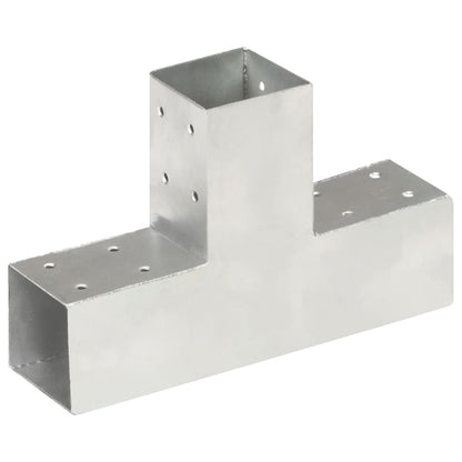 Bases para poste em forma de T 4 pcs 71x71 mm metal galvanizado