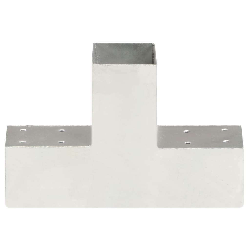 Bases para poste em forma de T 4 pcs 71x71 mm metal galvanizado