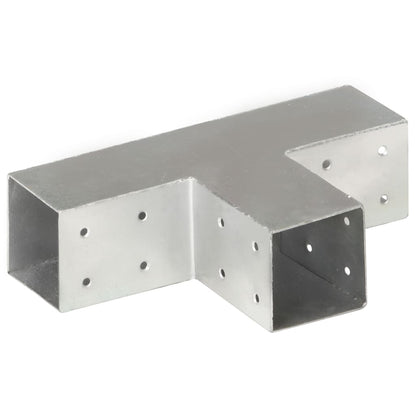 Bases para poste em forma de T 4 pcs 71x71 mm metal galvanizado