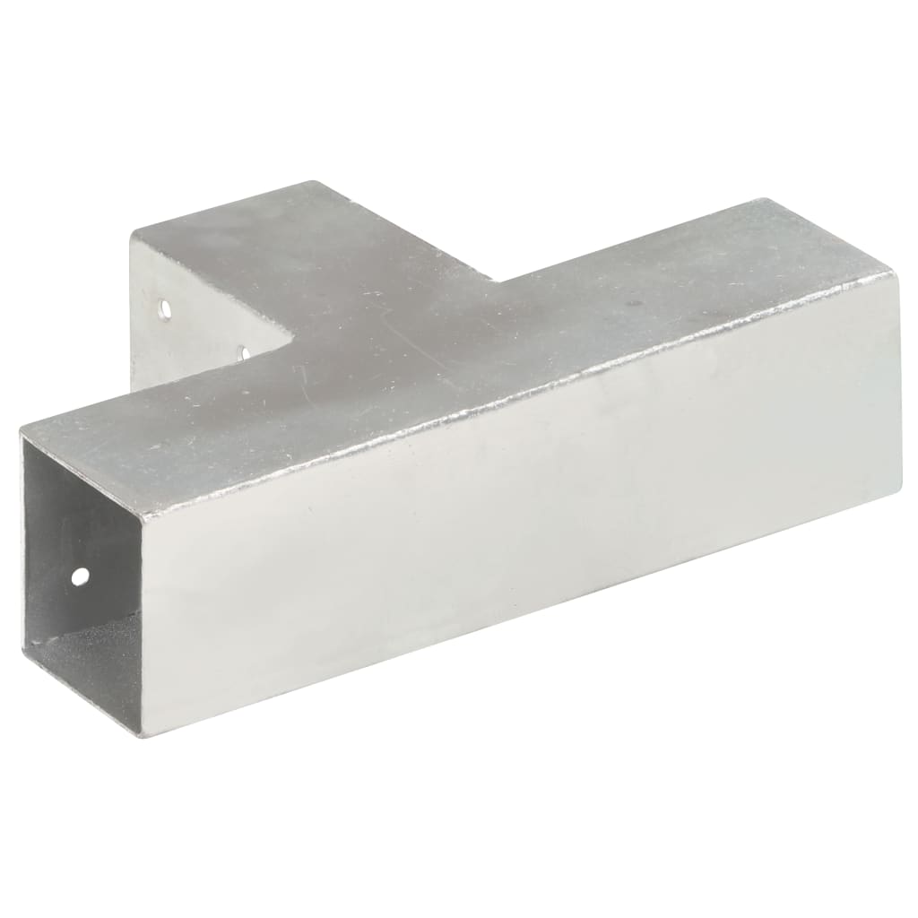 Bases para poste em forma de T 4 pcs 71x71 mm metal galvanizado