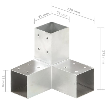 Base para poste em forma de Y 71x71 mm metal galvanizado