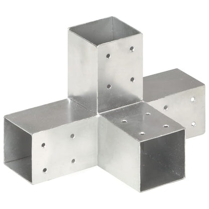 Base para poste em forma de X 71x71 mm metal galvanizado