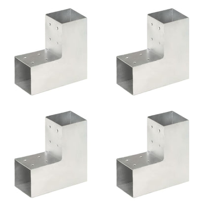 Bases para poste em forma de L 4 pcs 81x81 mm metal galvanizado