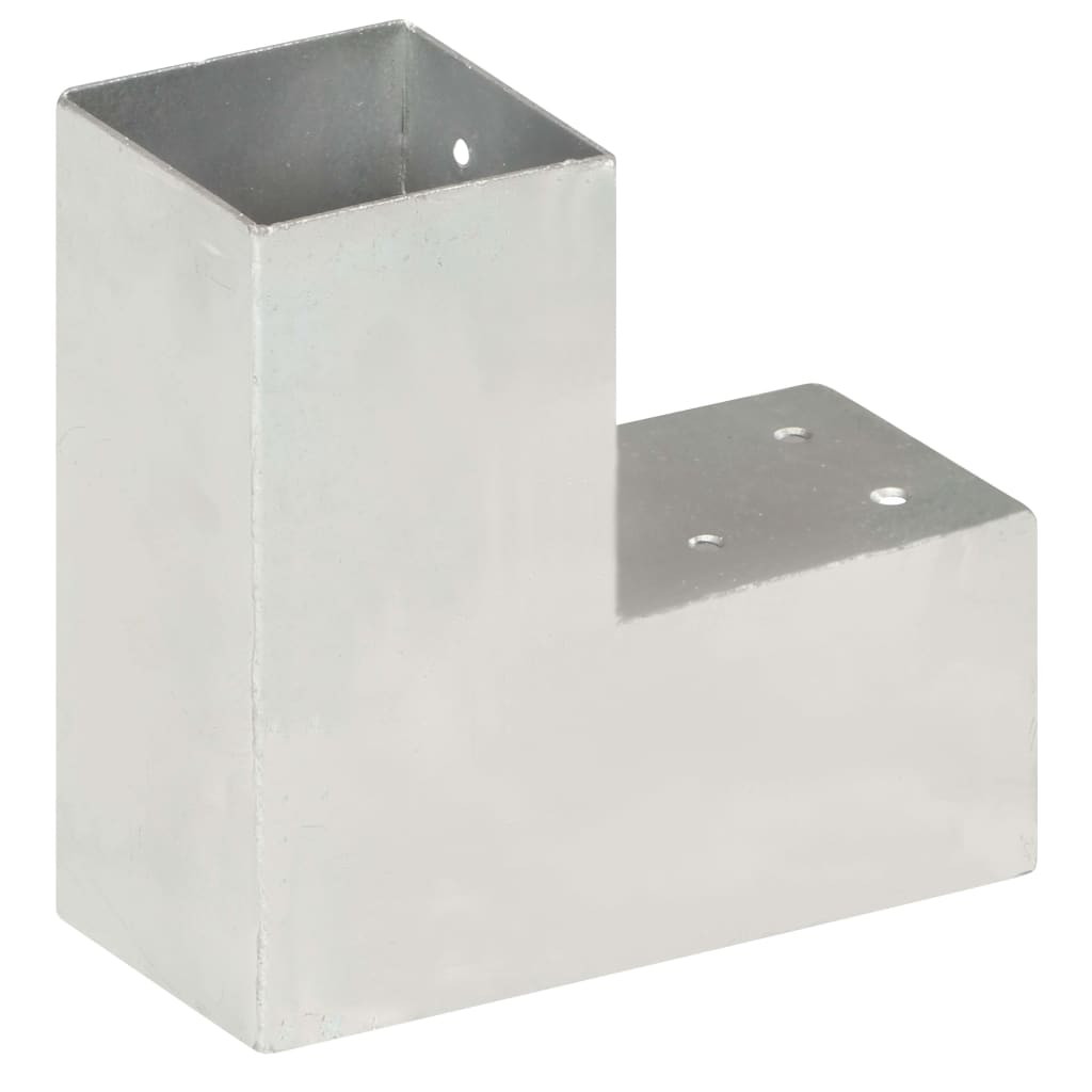 Bases para poste em forma de L 4 pcs 81x81 mm metal galvanizado