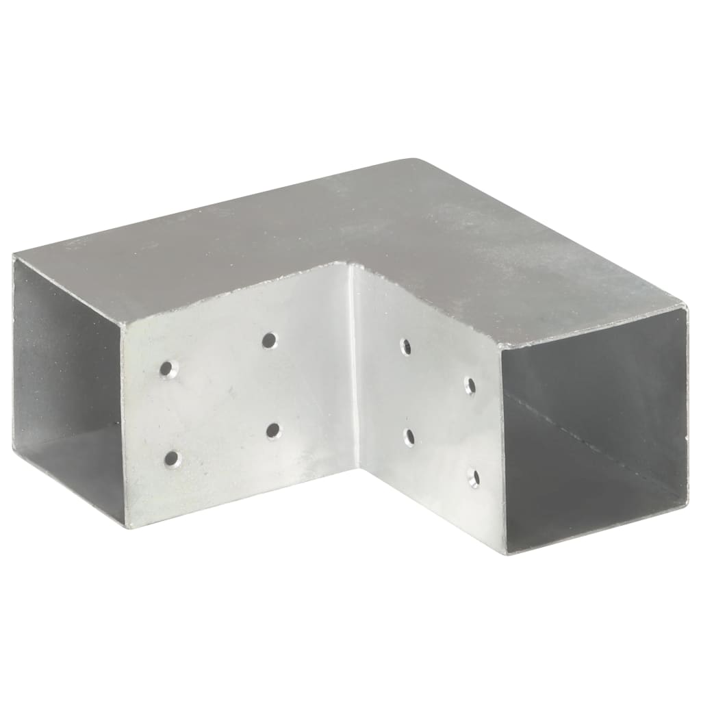 Bases para poste em forma de L 4 pcs 81x81 mm metal galvanizado