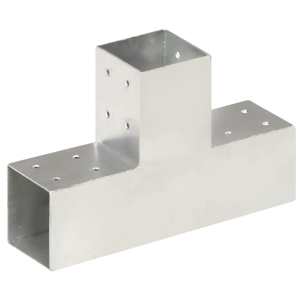 Bases para poste em forma de T 4 pcs 81x81 mm metal galvanizado