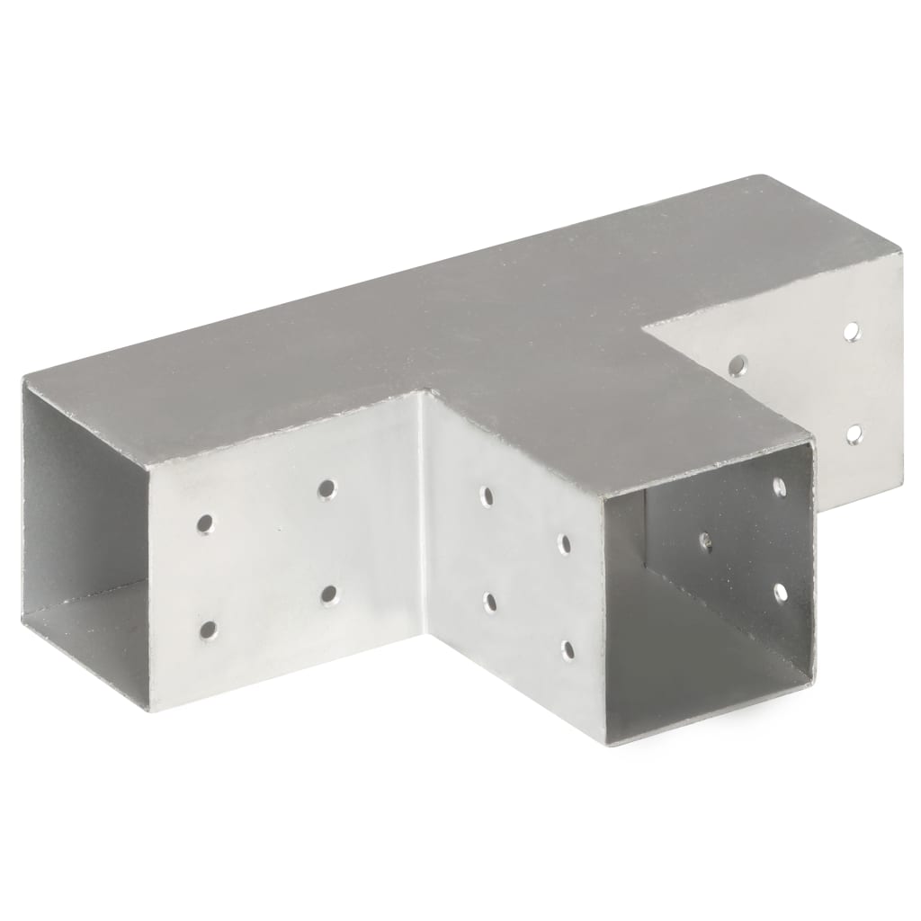 Bases para poste em forma de T 4 pcs 81x81 mm metal galvanizado