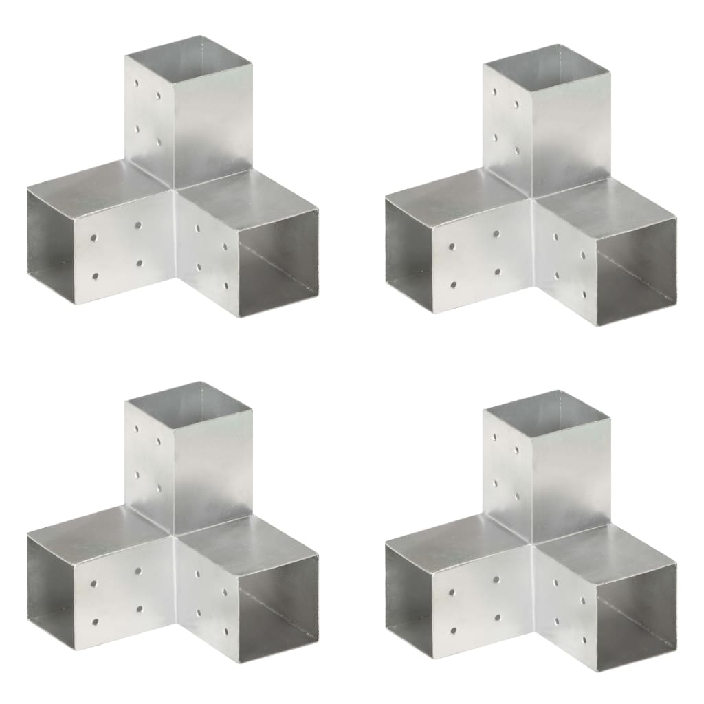 Bases para poste em forma de Y 4 pcs 81x81 mm metal galvanizado