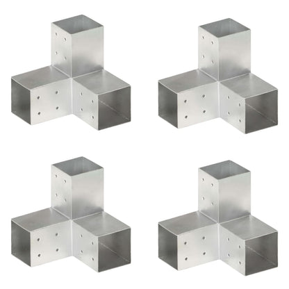 Bases para poste em forma de Y 4 pcs 81x81 mm metal galvanizado